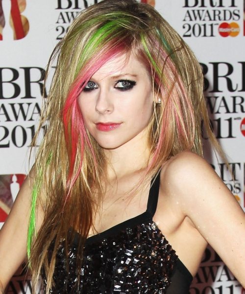 avril lavigne old hair. +new+hair+2011 Pink londe