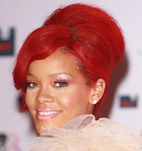 rihanna long red hair fringe. Rihanna Red Curly Hair - Page