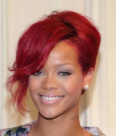 rihanna red hair long curly. Runways and long red curls on