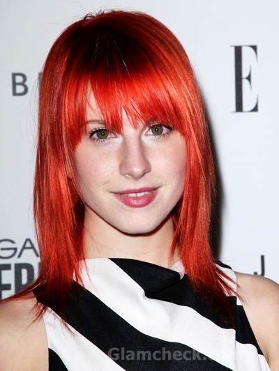hayley williams hair orange. Hayley Williams red hair look