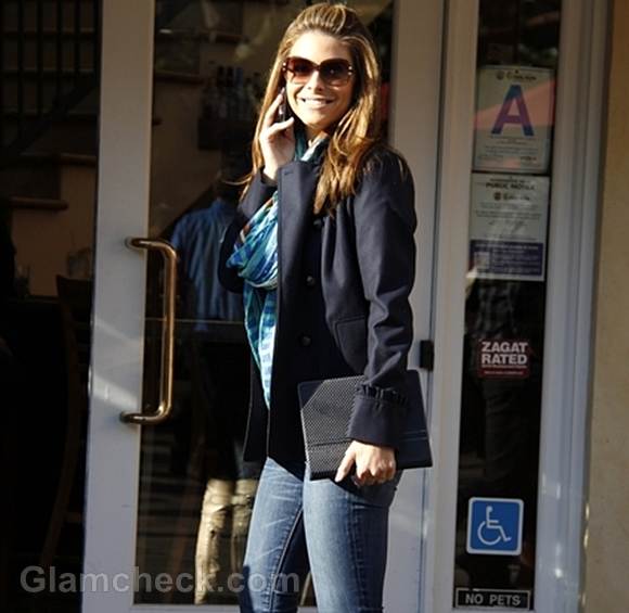 Maria Menounos Sighted in Cool Blue Ensemble